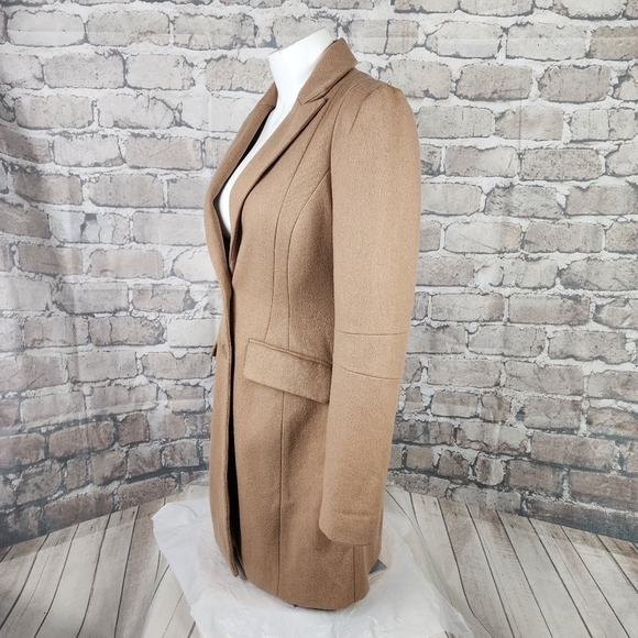 Jacob Wool Car Coat Tailored Single Breasted Camel Size XS - Picture 7 of 15